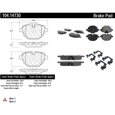 Rear Super Premium Semi Metallic Pads by CENTRIC PARTS - 104.14730 pa5