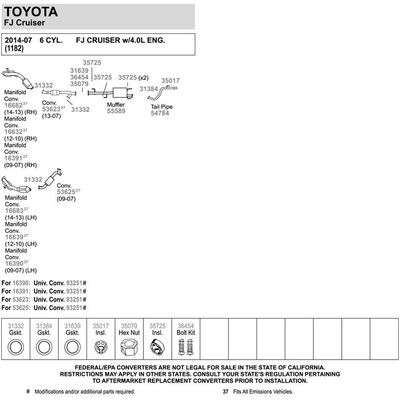 WALKER USA - 36454 - Spring And Bolt Kit pa52